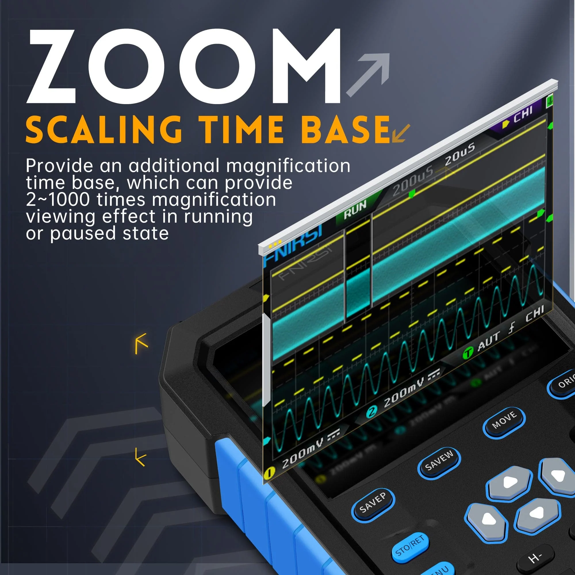 FNIRSI® DPOX180H 2-IN-1 Dual Channel 180MHz 500MS/s Digital Phosphor Oscilloscope Signal Generator - Image 5