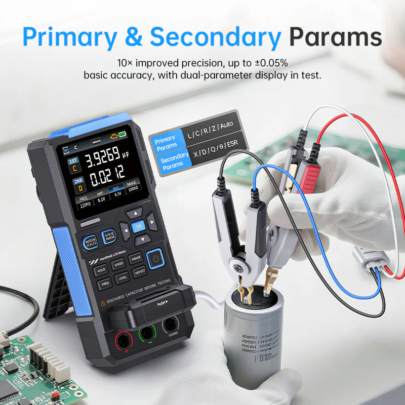 FNIRSI® LC1020E High Precision Handheld Digital Bridge LCR ESR Tester - Image 6